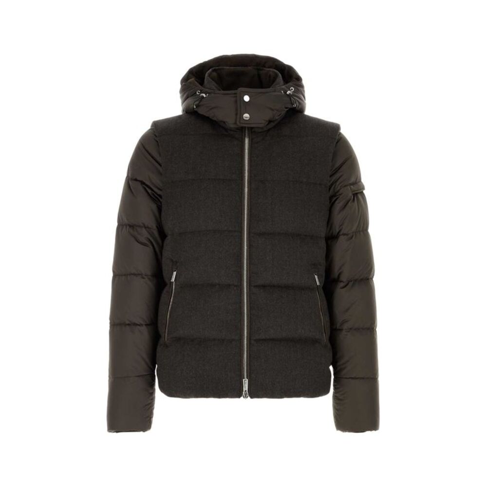 Moorer Men Dark Brown Wool Blend Casciano Down Jacket